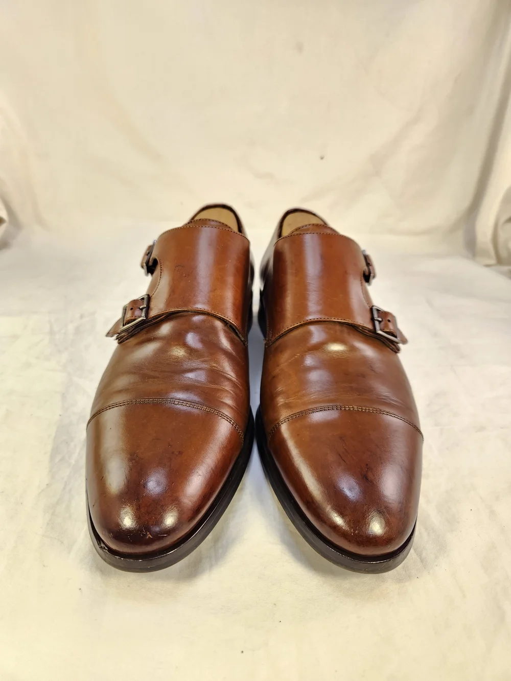 TO BOOT NEW YORK ADAM DERRICK DOUBLE MONK STRAPS MEN SHOES BROWN CAPTOE SZ 8.5